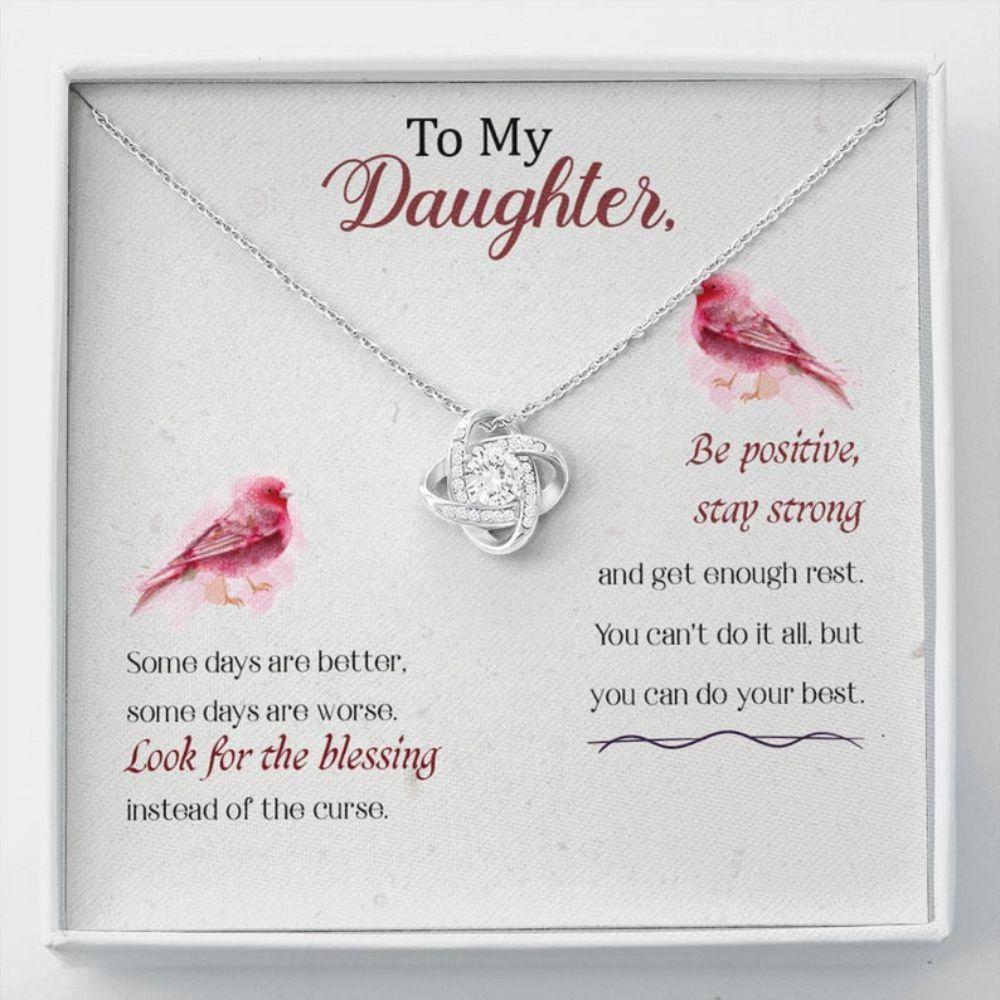 Daughter Necklace, To My Daughter Necklace “ Œbe Positive, Stay Strong” “ Daughter Gift From Mom
