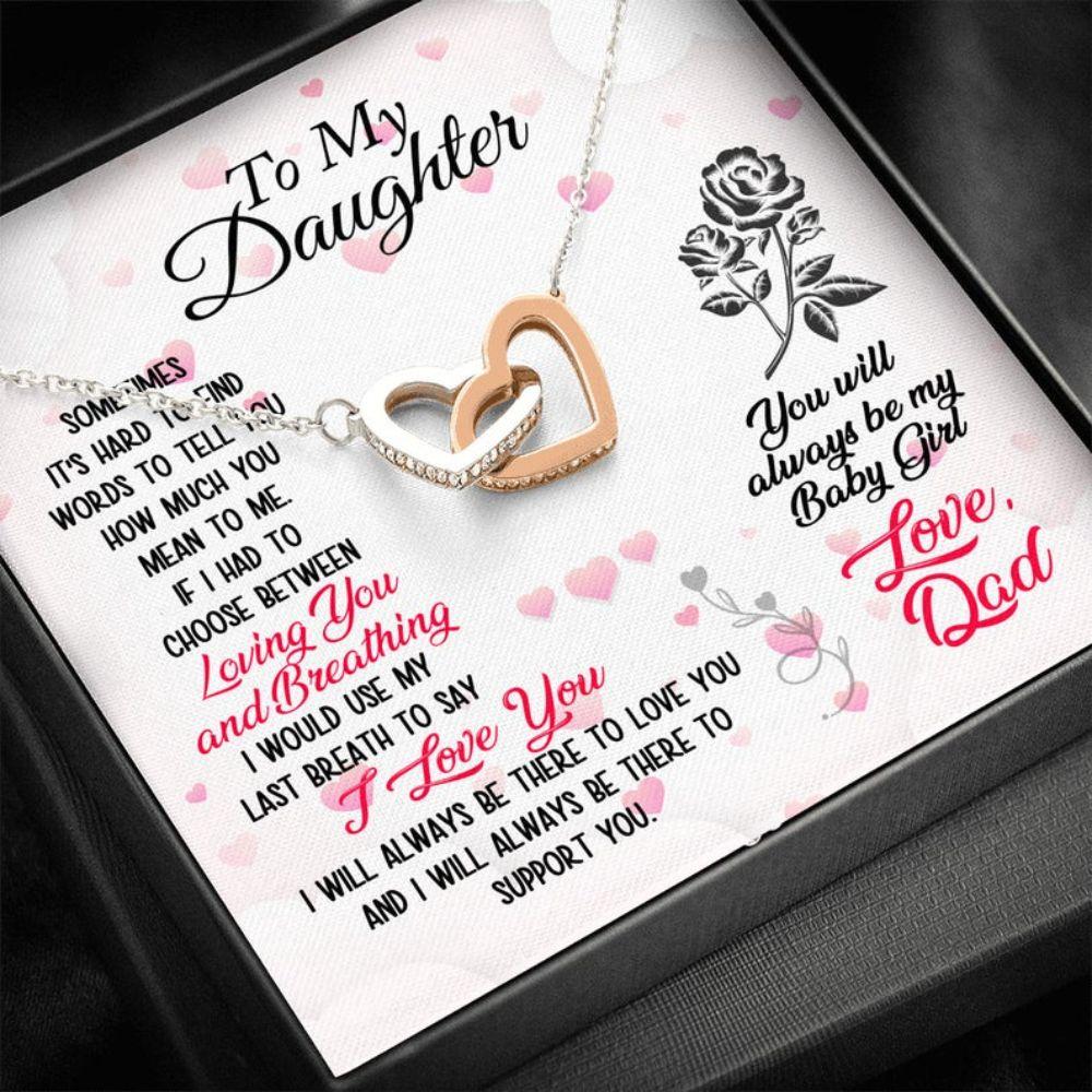 Daughter Necklace, To My Daughter Necklace Gift From Dad “ You Will Always Be My Baby Girl