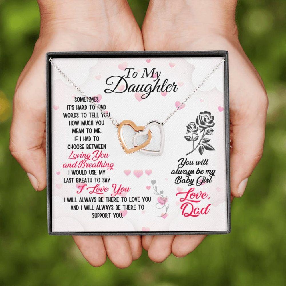 Daughter Necklace, To My Daughter Necklace Gift From Dad “ You Will Always Be My Baby Girl