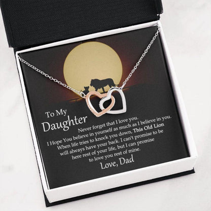 Daughter Necklace, To My Daughter Necklace, This Old Lion Will Always Have Your Back, Love Dad