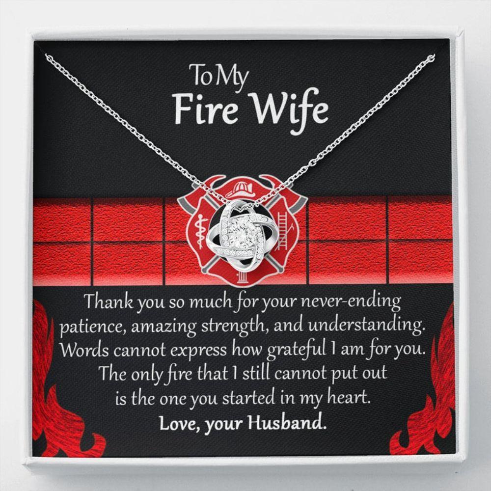 Wife Necklace, To My Fire Wife Necklace From Your Fireman Husband, Firefighters Wife Gift, Thin Red Line
