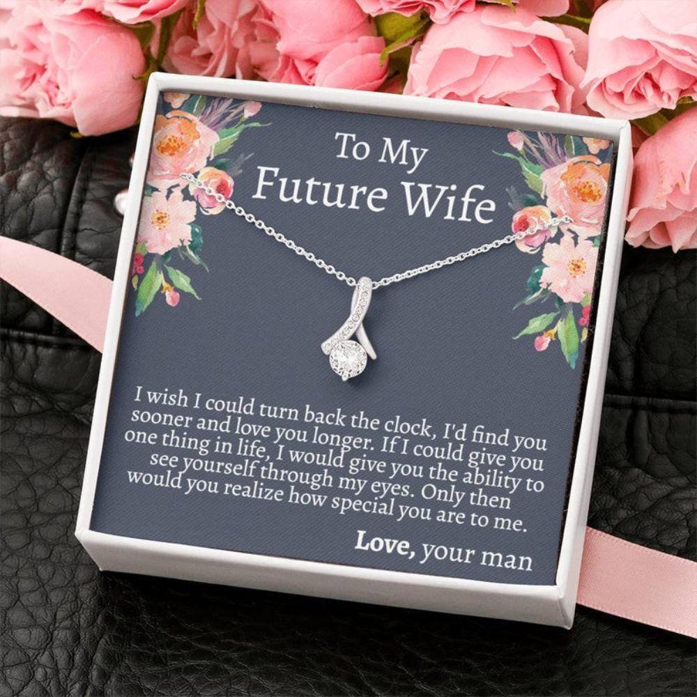 Future Wife Necklace, To My Future Wife Love You To The Moon Necklace, Engagement Gift For Her