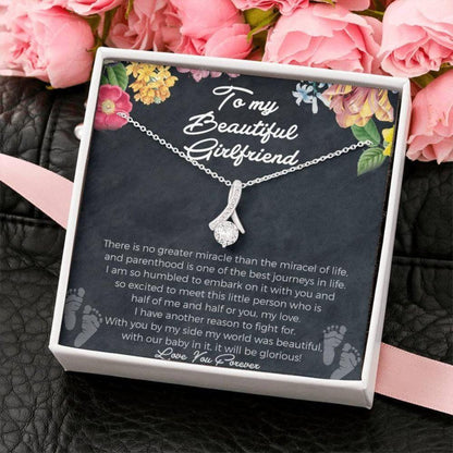 Girlfriend Necklace, To My Girlfriend On Our New Baby Necklace “ Girlfriend Gift “ Girlfriend Necklace Gift