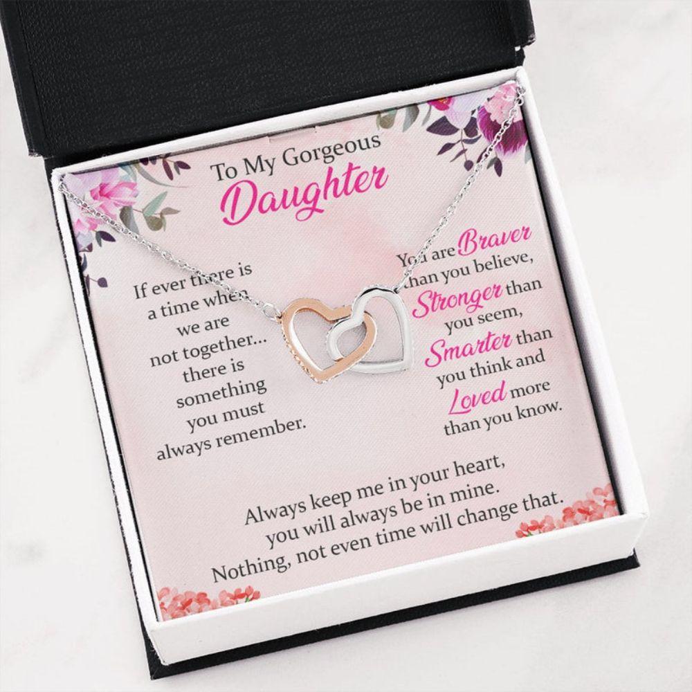Daughter Necklace, To My Gorgeous Daughter Necklace, Daughter Gift, Braver Than You Believe