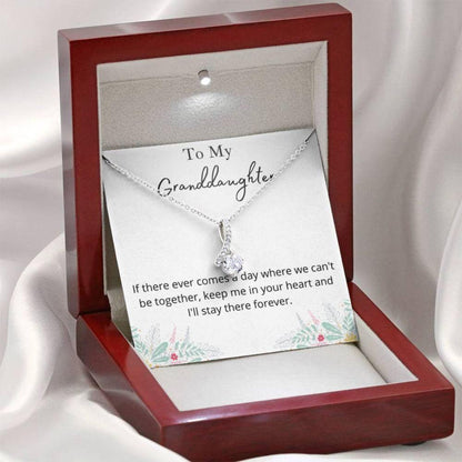 Granddaughter Necklace, To My Granddaughter Necklace Gift, Keep Me In Your Heart Petit Ribbon Necklace