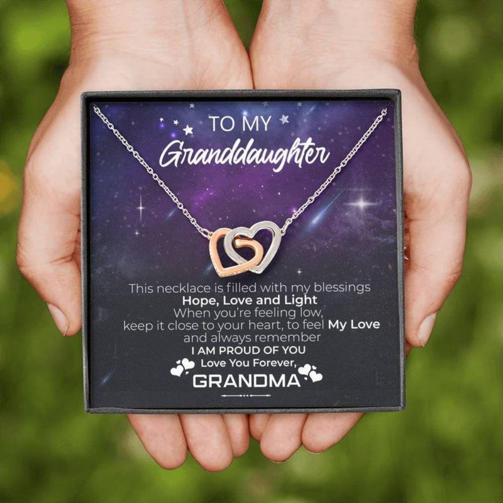 Granddaughter Necklace, To My Granddaughter, Never-Ending Love Necklace “ Birthday, Christmas, Graduation Gift