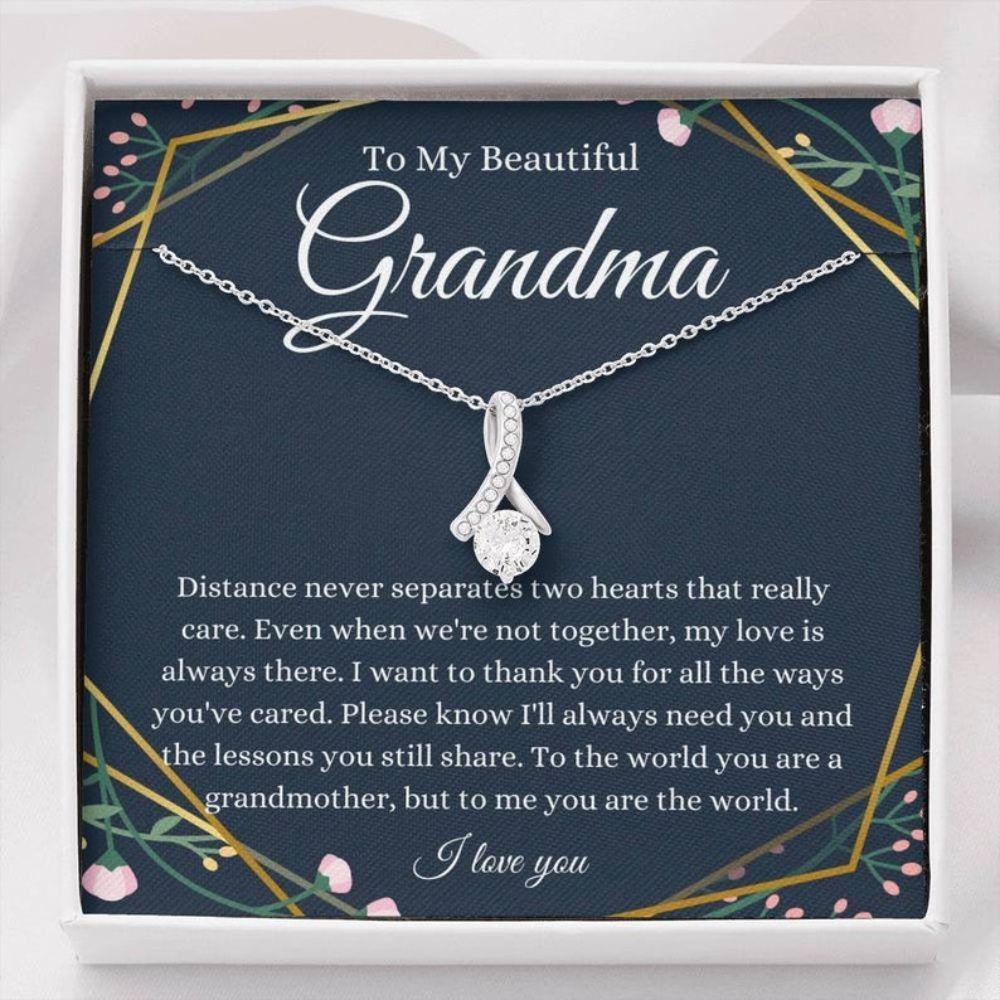 Grandmother Necklace, To My Grandma Necklace, Gift For Grandmother From Granddaughter Grandson