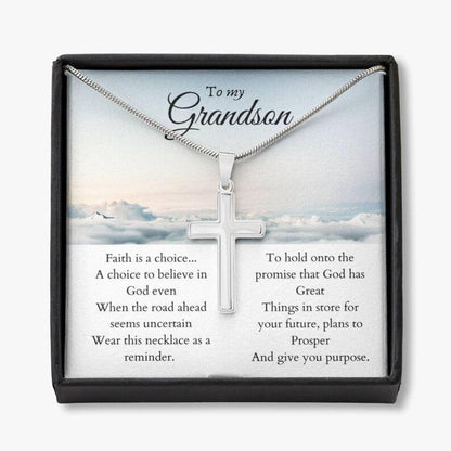 Grandson Necklace, To My Grandson Faith Necklace “ Gift For Grandson