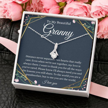 Grandmother Necklace, To My Granny Necklace, Gift For Grandmother Grandma From Granddaughter Grandson