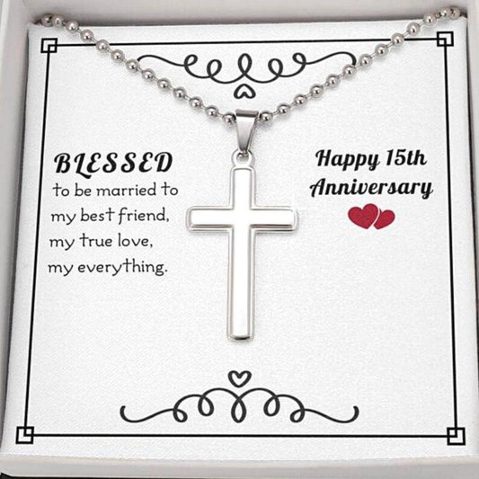 Husband Necklace, To My Husband Necklace Gift “ Blessed 15Th Anniversary Necklace