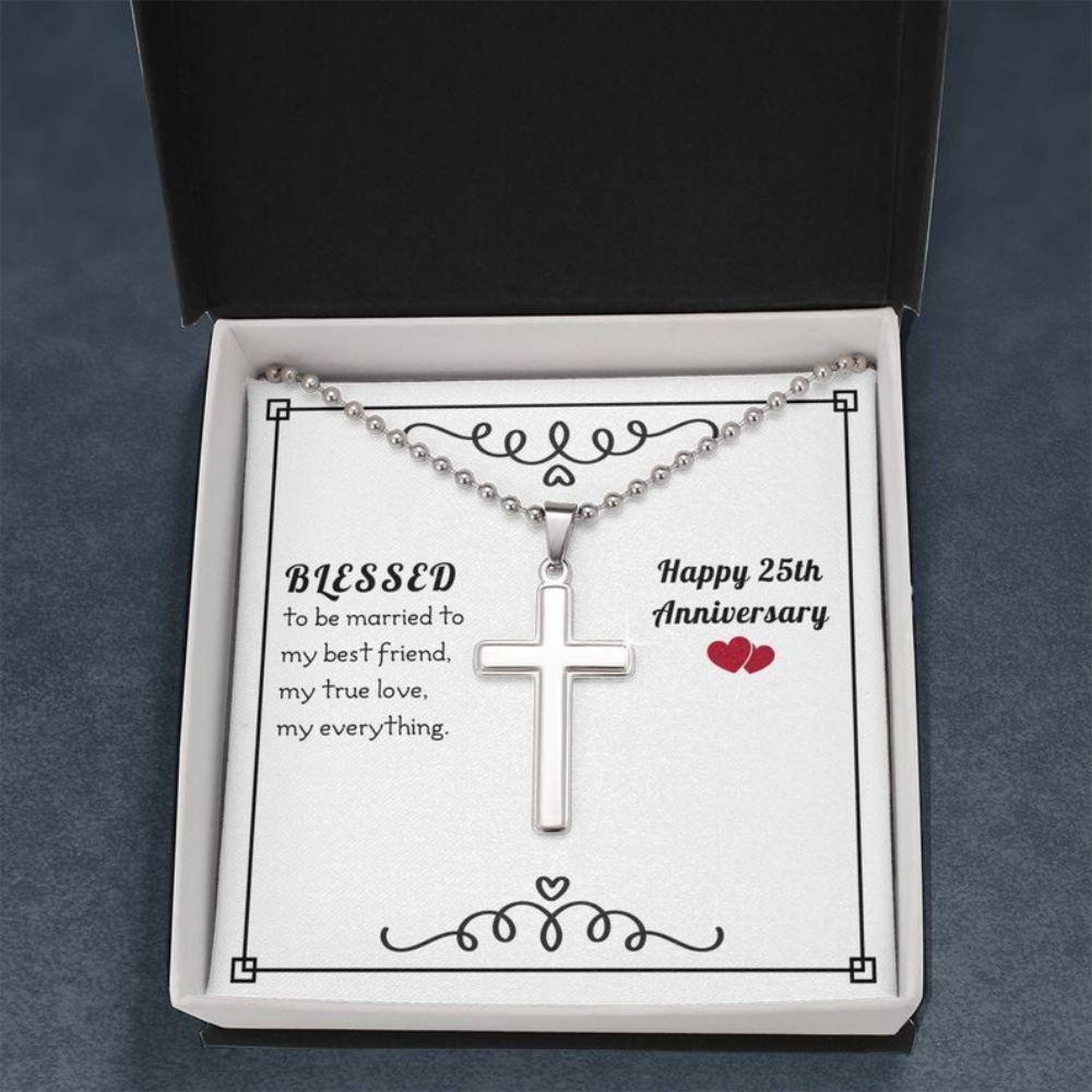 Husband Necklace, To My Husband Necklace Gift “ Blessed 25Th Anniversary Necklace