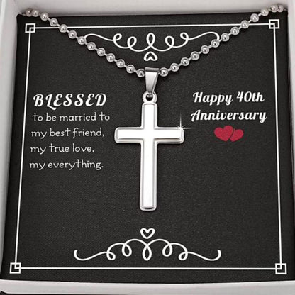 Husband Necklace, To My Husband Necklace Gift “ Blessed 40Th Anniversary Necklace