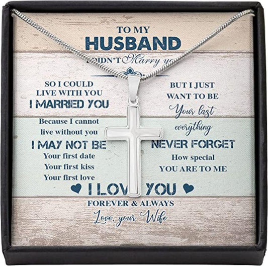 Husband Necklace, To My Husband Necklace Gift From Wife “ Marry Live Last Everything Rakva