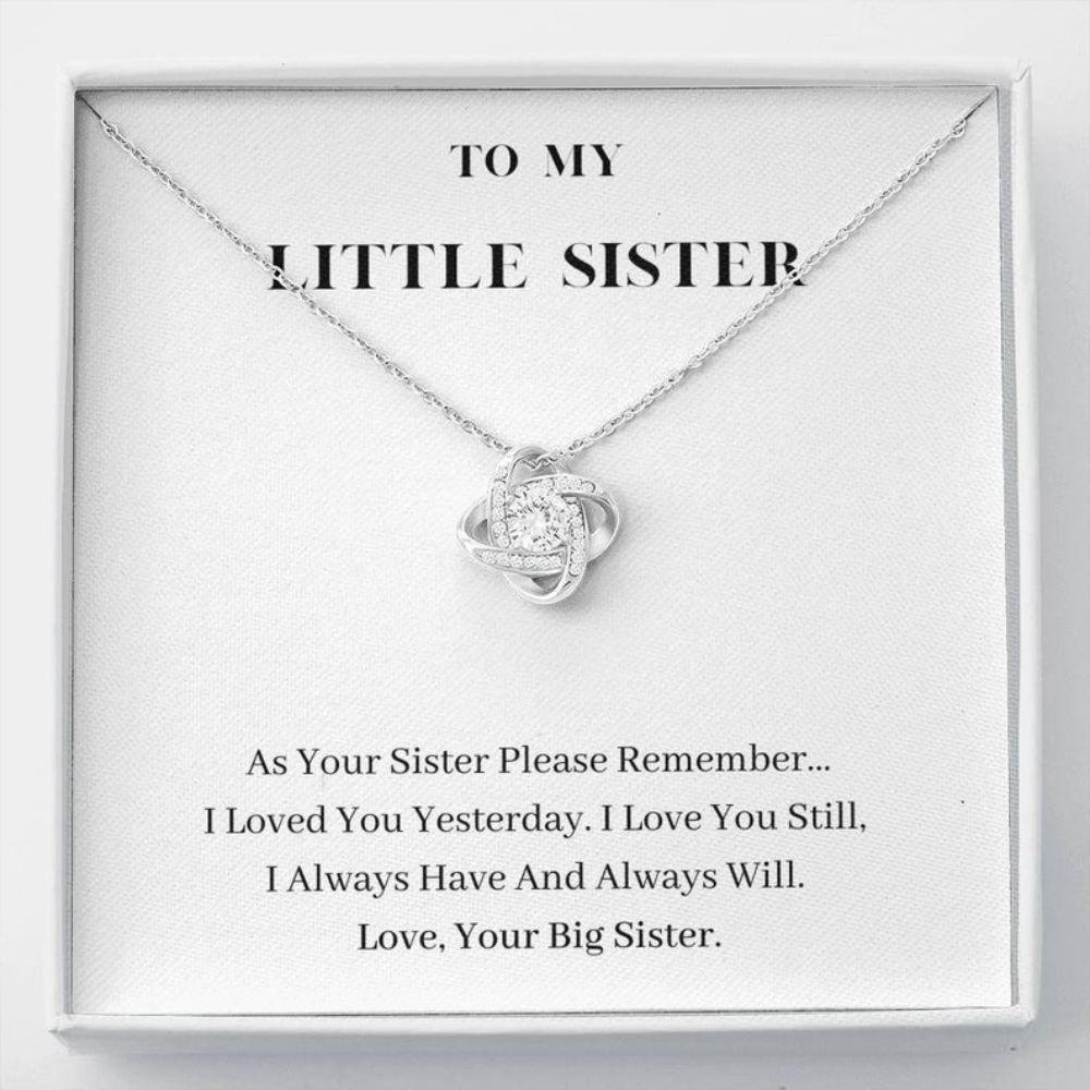 Sister Necklace, To My Little Sister Necklace, Always Will Love You, Present For Teenage Sister
