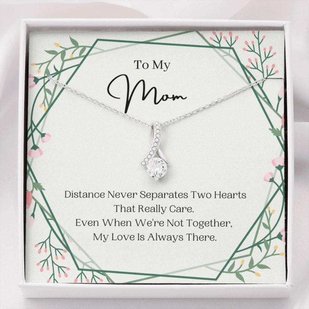 Mom Necklace, To My Mom Necklace, Distance Never Separates, Present For Mom