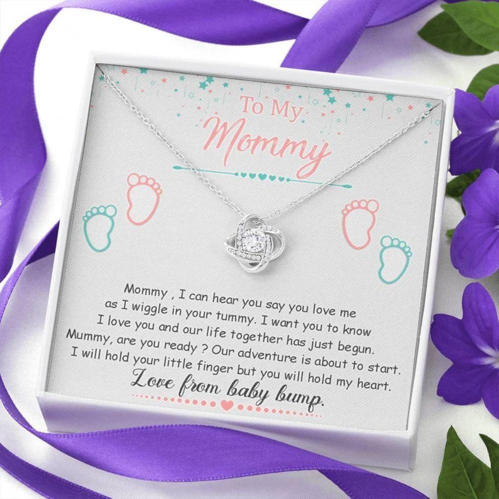 Mom Necklace, To My Mommy, From Baby Bump Necklace “ Pregnancy Gift For Mommy From Baby Bump