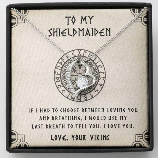 Girlfriend Necklace, Future Wife Necklace, Wife Necklace, To My Shieldmaiden Necklace “ Last Breath “  Gift For Wife Girlfriend Future Wife Rakva