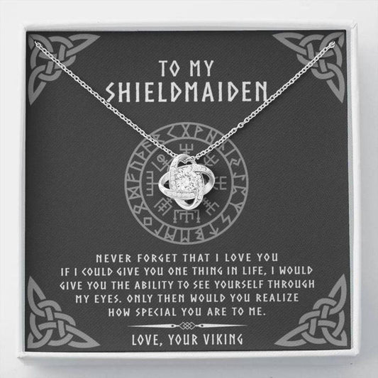 Girlfriend Necklace, Wife Necklace, To My Shieldmaiden Necklace “ Never Forget That I Love You “ Gift For Wife Future Wife Girlfriend Rakva