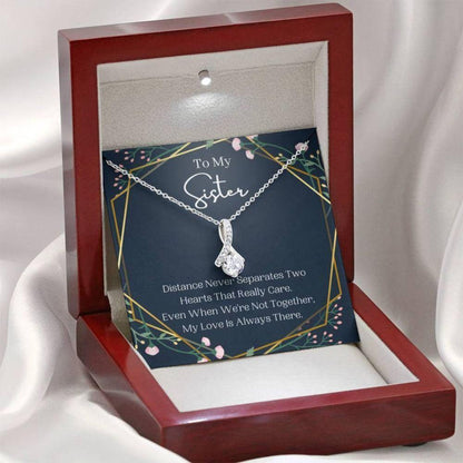 Sister Necklace, To My Sister Necklace, Distance Never Separates, Birthday Gift For Sister