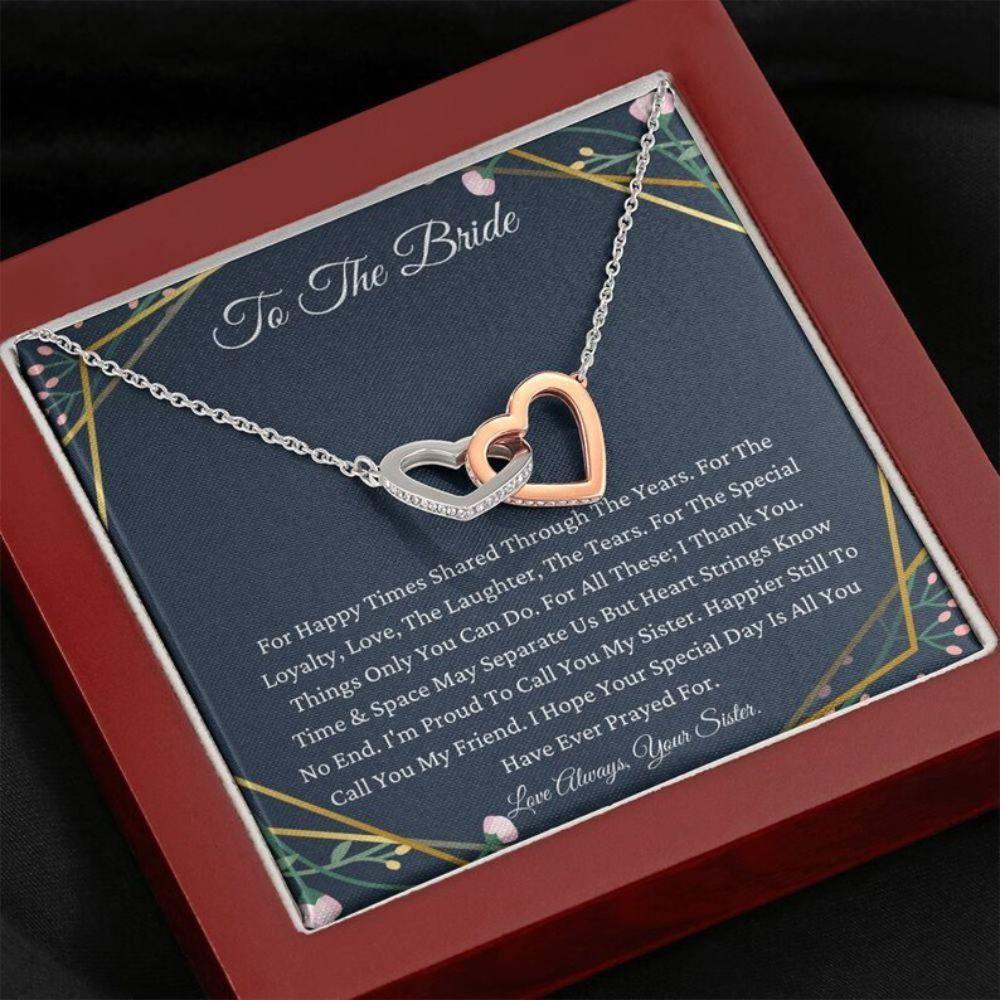 Sister Necklace, To My Sister On Your Wedding Day Necklace Gift From Sister To Bride Necklace For Sister’S Wedding Day