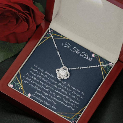 Sister Necklace, To My Sister On Your Wedding Day Necklace Gift From Sister, To Bride Necklace From Little Sister Big Sister