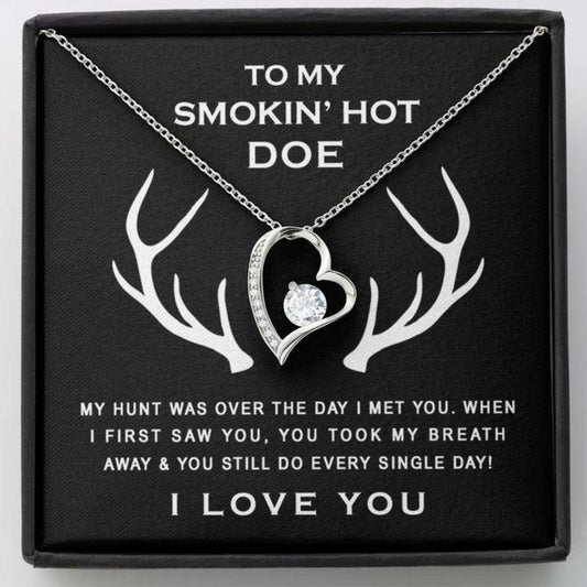 Girlfriend Necklace, Future Wife Necklace, Wife Necklace, To My Smokin? Hot Doe Necklace Gift For Future Wife Fiance Girlfriend Deer Rakva