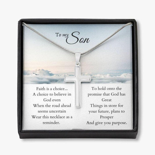 Son Necklace, To My Son Faith Necklace “ Gift For Son Birthday Christmas
