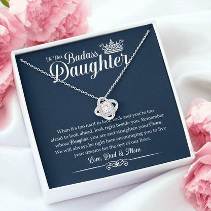 Daughter Necklace, To Our Badass Daughter Necklace “ You Are And Straighten Your Crown