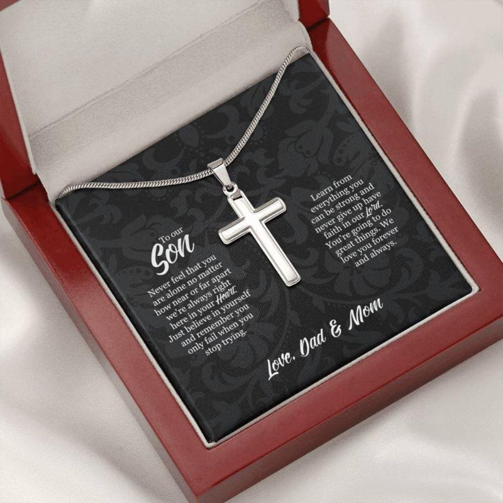 Son Necklace, To Our Son Necklace From Dad And Mom, Son Christmas Gifts, Confirmation Gift For Boys