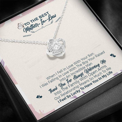 Mother-In-Law Necklace, To The Best Mother-In-Law Necklace “ Thank You For Welcoming Me “ Wedding Gift
