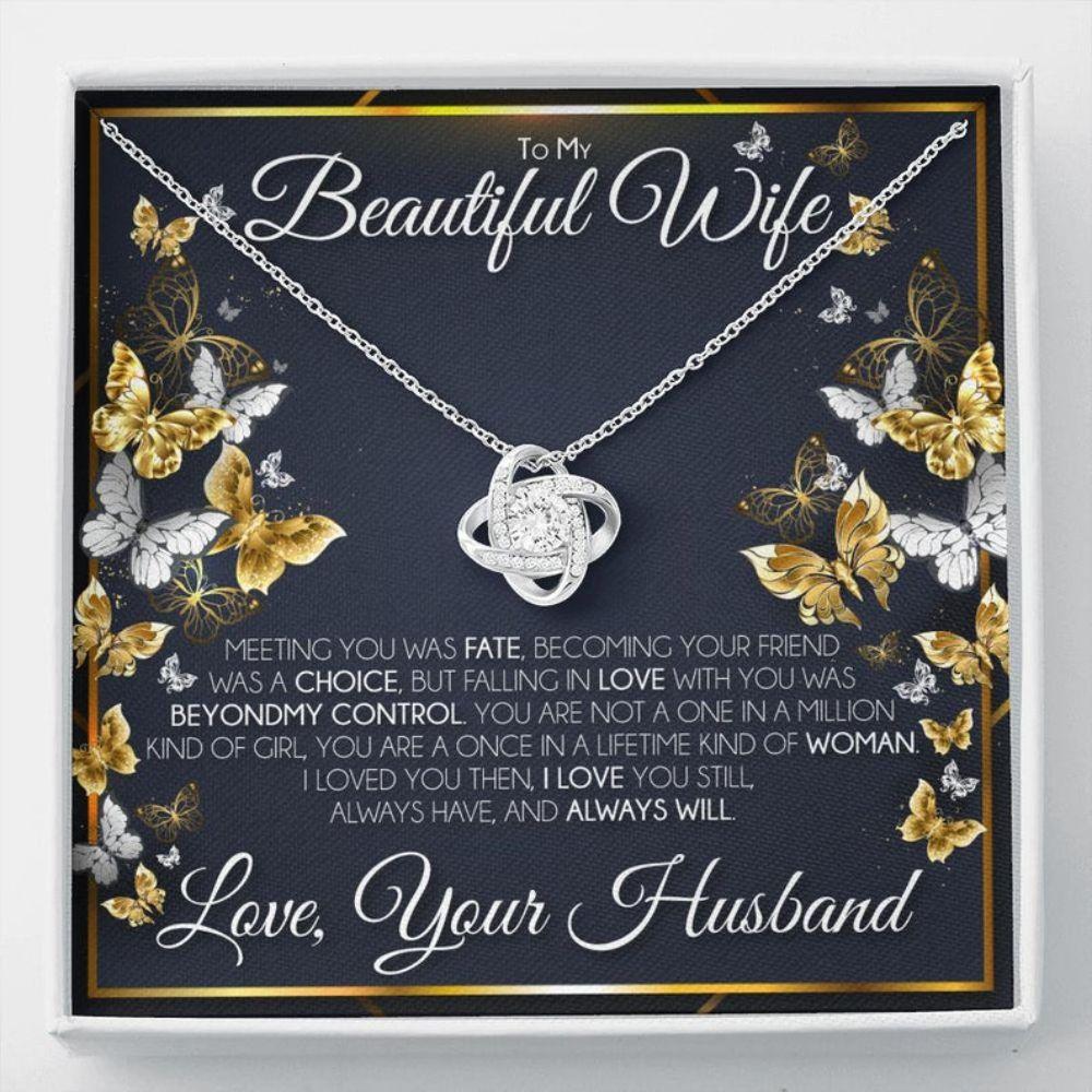 Wife Necklace, Valentine’S Day Necklace Gift For Wife From Husband, Wife Birthday Anniversary Wedding Gift
