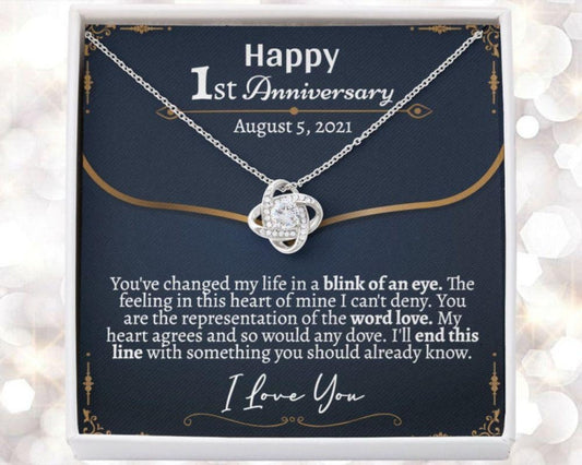 Wife Necklace, 1st Anniversary Necklace For Her, First Anniversary Necklace, 1st Anniversary Necklace For Wife, 1 Year Anniversary
