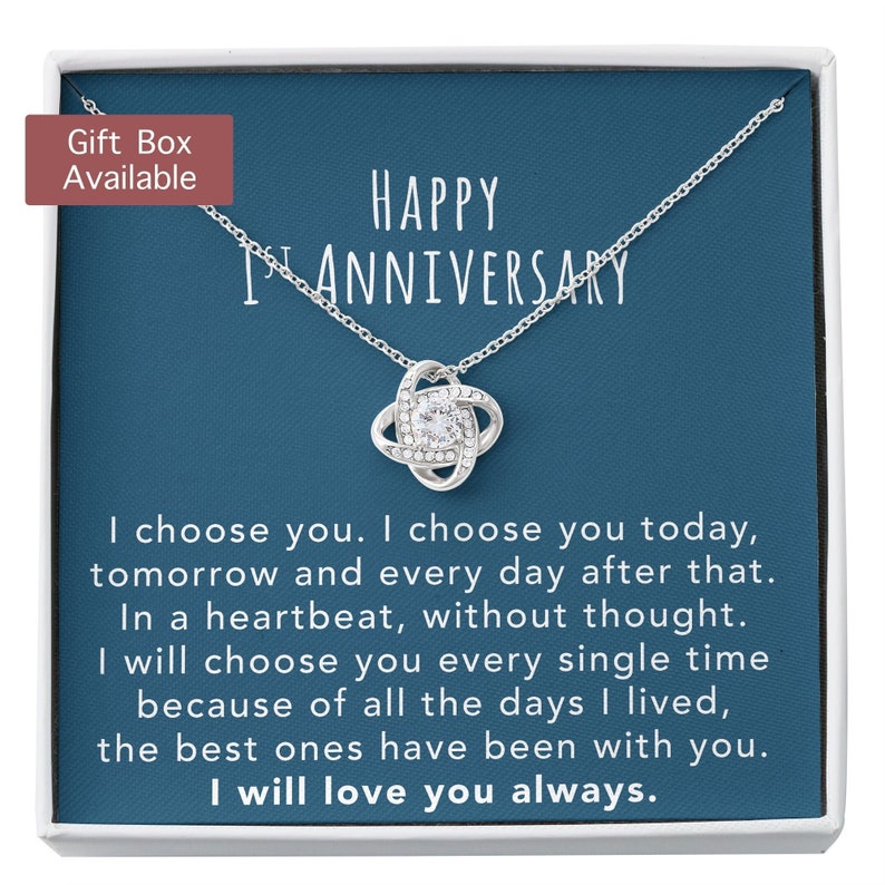 Wife Necklace, 1st Year Anniversary Necklace Gift, 1st Year Anniversary Necklace For Wife, Girlfriend, First Year Anniversary
