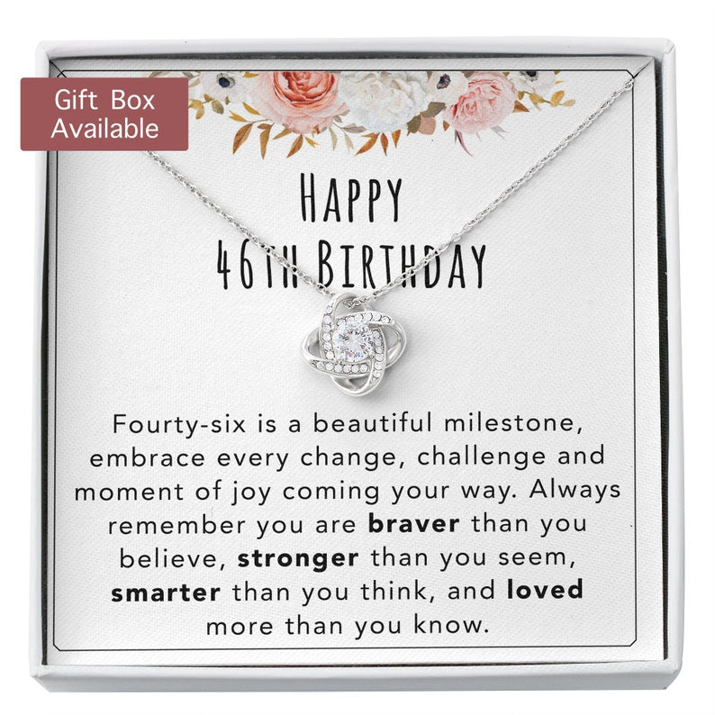 Wife Necklace, 46th Birthday Necklace Gift For Women, 46th Birthday Necklace Gift For Her,  46 Year Old Gift For Her