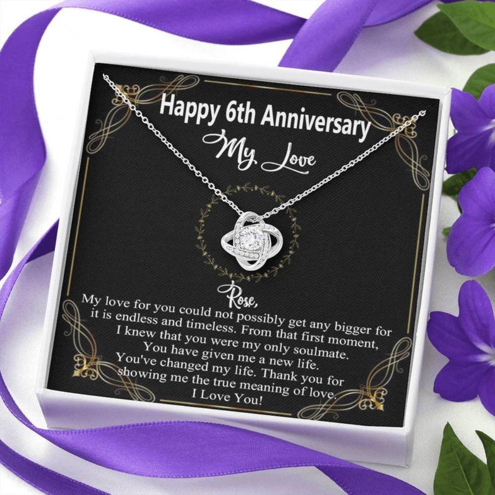 Wife Necklace, 6 Years Wedding Anniversary Gift For Wife, 6th Anniversary Gifts For Her, 6 Year Wedding Anniversary For Best Wife, Sixth Year Of Married