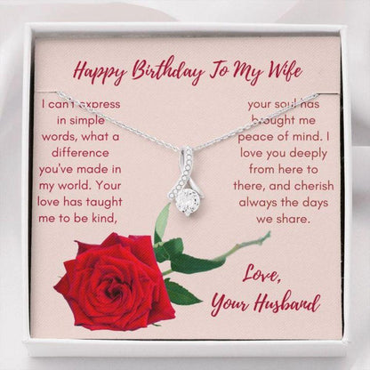 Wife Necklace, Birthday Necklace To Wife - Necklace For Wife - Gift Necklace Message Card Happy Birthday To Wife