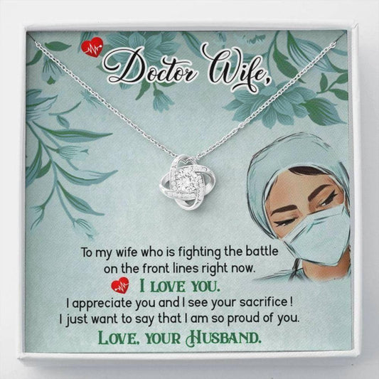 Wife Necklace, Doctor Wife Gift - Sweet Wife Necklace - Best Doctor Wife- Christmas Wife Gift - Doctor My Hero