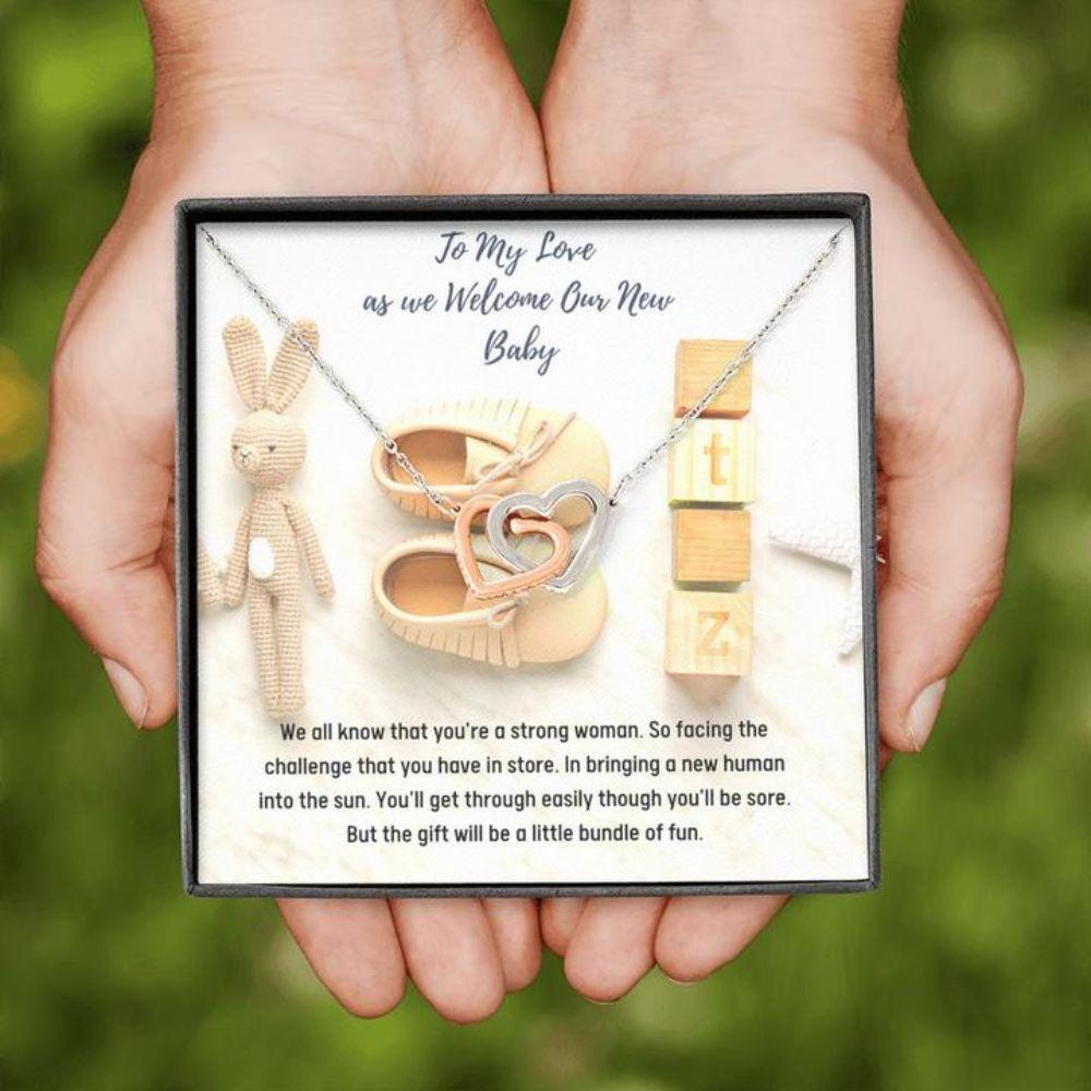 Wife Necklace, Gift Necklace Message Card “ To My Love Gift Necklace “ Mother From Newborn Gift From Baby’S Father