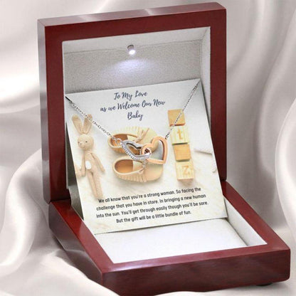 Wife Necklace, Gift Necklace Message Card “ To My Love Gift Necklace “ Mother From Newborn Gift From Baby’S Father