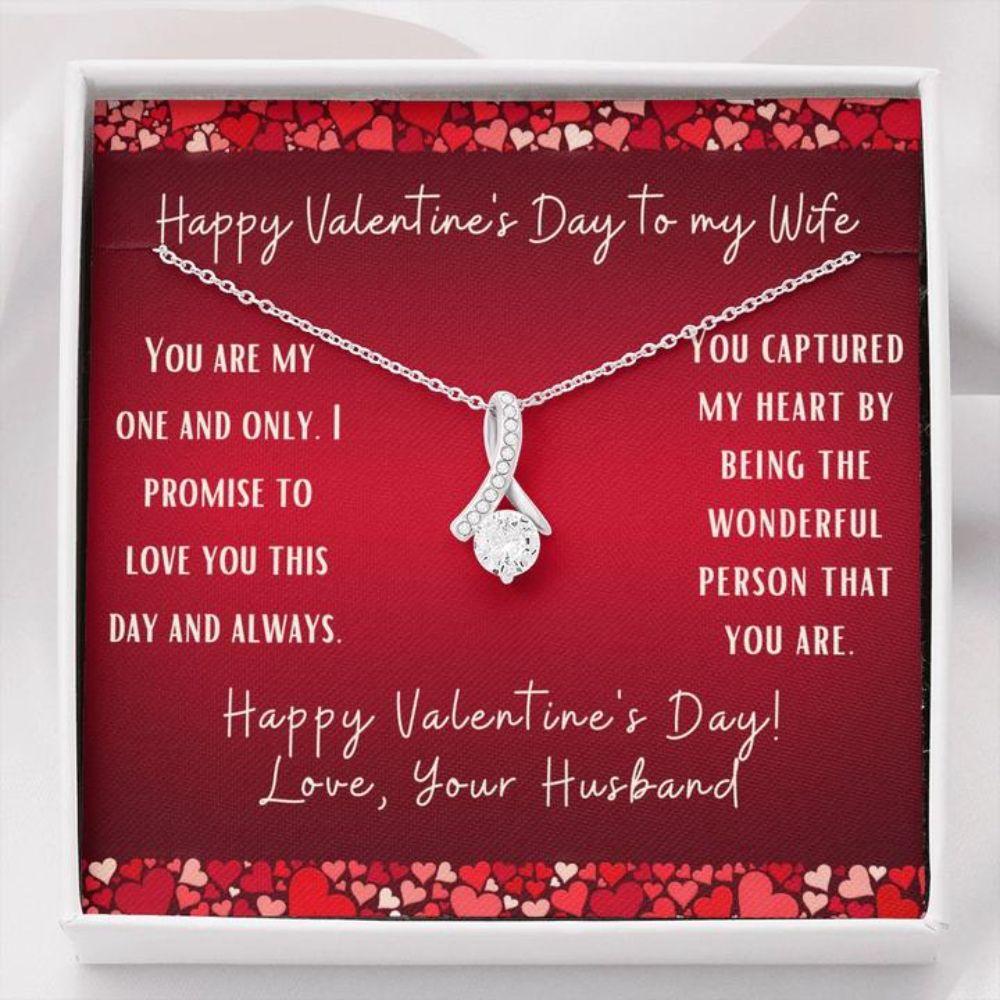 Wife Necklace, Gift Necklace Message Card Valentine's Day Red To Wife Inner Beauty Necklace