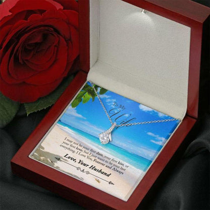 Wife Necklace, Gift Necklace With Message Card Wife Beach
