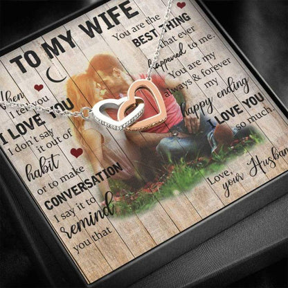 Wife Necklace, Gift Necklace With Message Card Wife - Best Thing