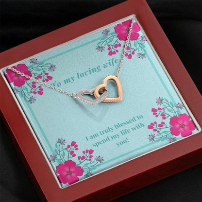 Wife Necklace, Gift Necklace With Message Card Wife Blessed