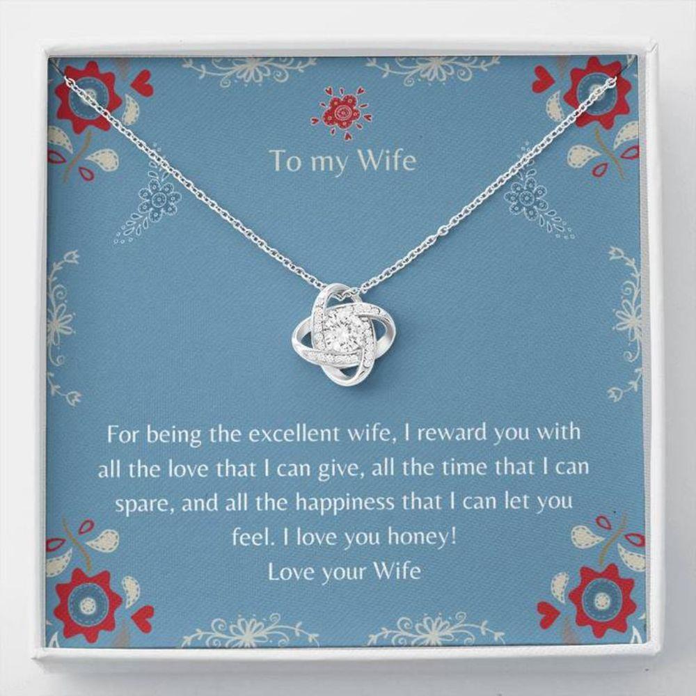 Wife Necklace, Gift Necklace With Message Card Wife To Wife Blue Stronger Together