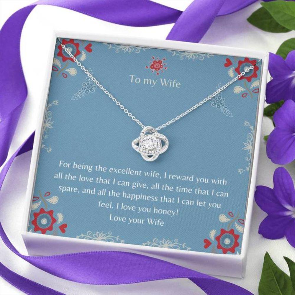 Wife Necklace, Gift Necklace With Message Card Wife To Wife Blue Stronger Together