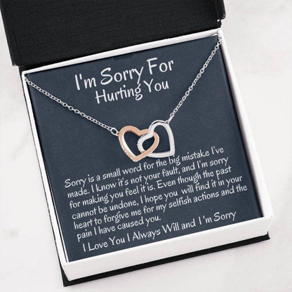 Wife Necklace, Girlfriend Necklace, I'm Sorry Gift, Apology Necklace For Wife Girlfriend, Two Hearts, Forgive Me, Sorry Gift Friend, Sorry Partner