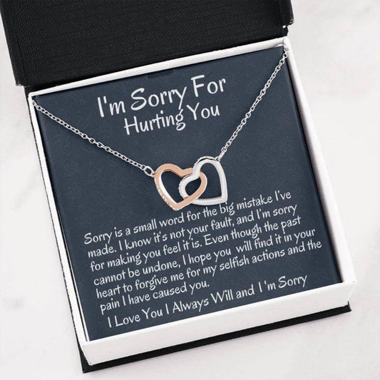 Wife Necklace, Girlfriend Necklace, I'm Sorry Gift, Apology Necklace For Wife Girlfriend, Two Hearts, Forgive Me, Sorry Gift Friend, Sorry Partner