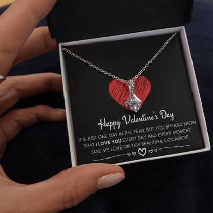 Wife Necklace, Girlfriend Necklace, Valentine’S Day Necklace Gift For Her, Valentine’S Day Present  “ I Love You