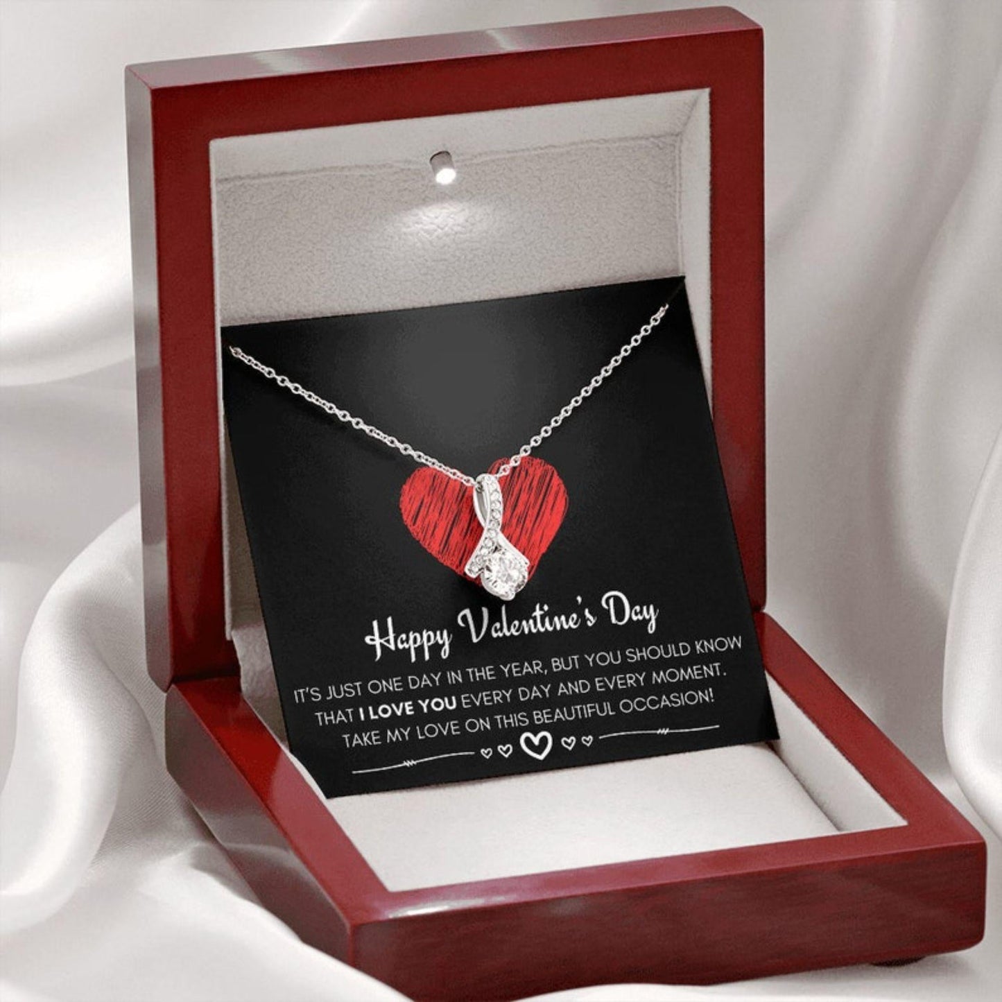 Wife Necklace, Girlfriend Necklace, Valentine’S Day Necklace Gift For Her, Valentine’S Day Present  “ I Love You