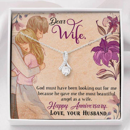 Wife Necklace, Happy Anniversary Necklace Gift -  To Wife Religious Beauty Necklace